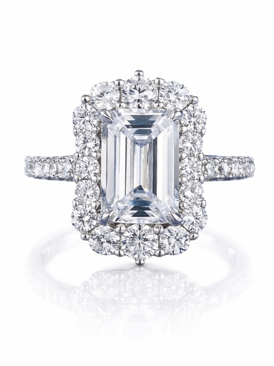 Handcrafted Jewelry - Diamond Emerald Cut Gorgeous Ring Size 6